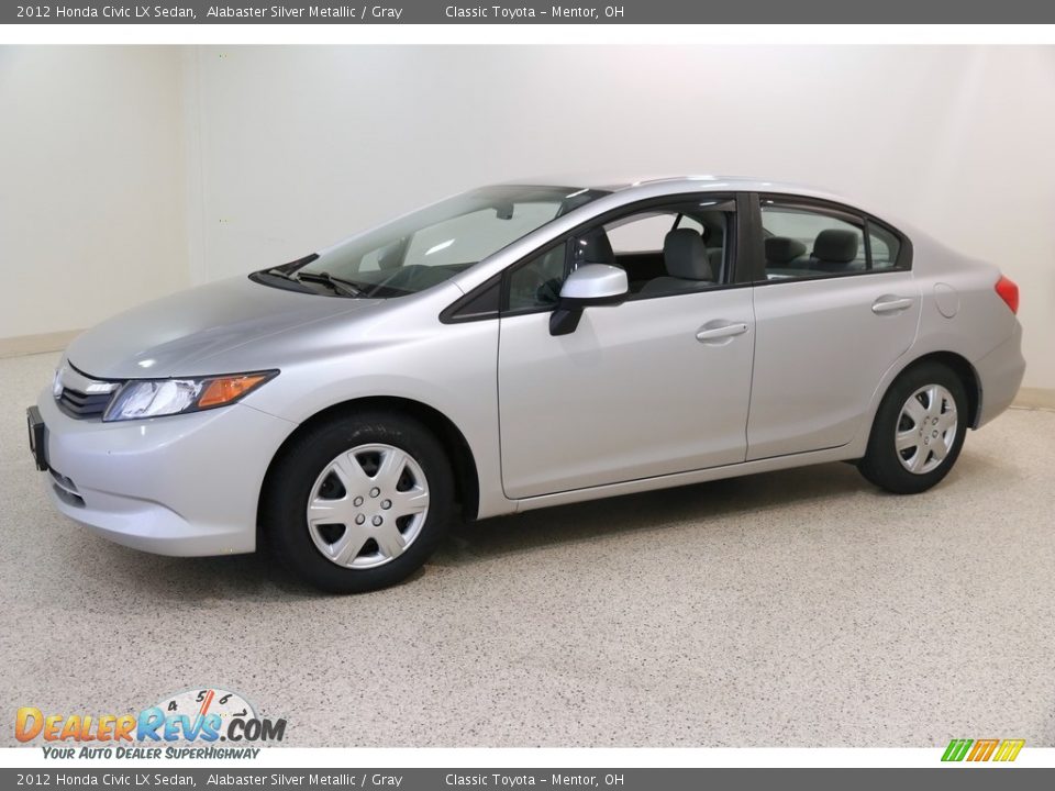 2012 Honda Civic LX Sedan Alabaster Silver Metallic / Gray Photo #3