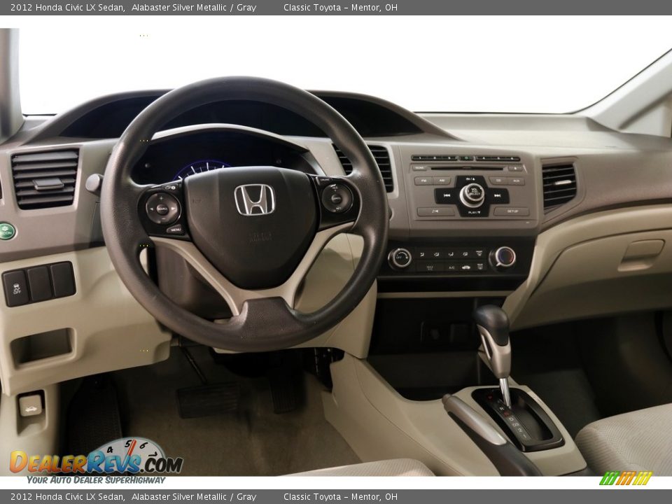 2012 Honda Civic LX Sedan Alabaster Silver Metallic / Gray Photo #6