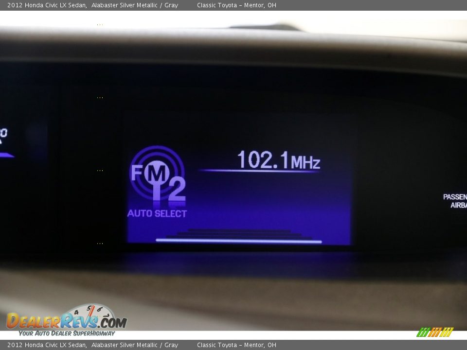 2012 Honda Civic LX Sedan Alabaster Silver Metallic / Gray Photo #10