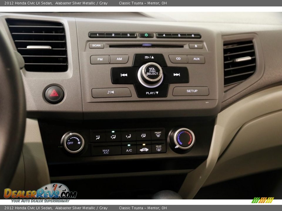 2012 Honda Civic LX Sedan Alabaster Silver Metallic / Gray Photo #11