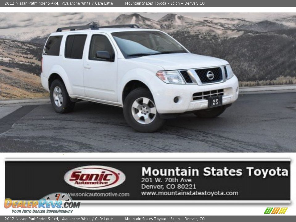 2012 Nissan Pathfinder S 4x4 Avalanche White / Cafe Latte Photo #1