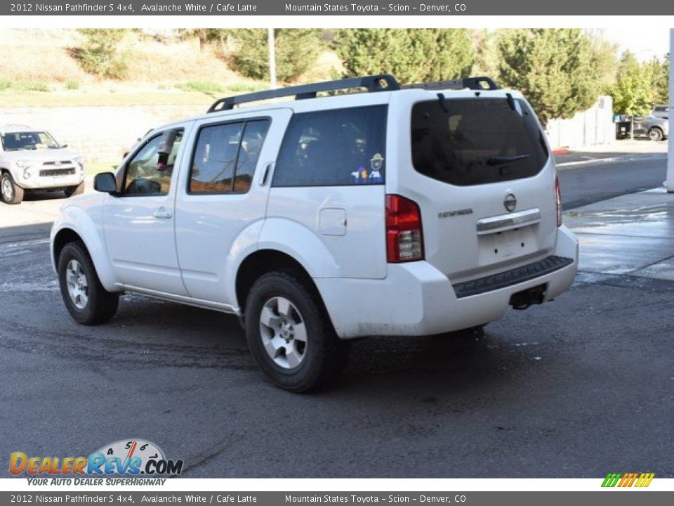 2012 Nissan Pathfinder S 4x4 Avalanche White / Cafe Latte Photo #4