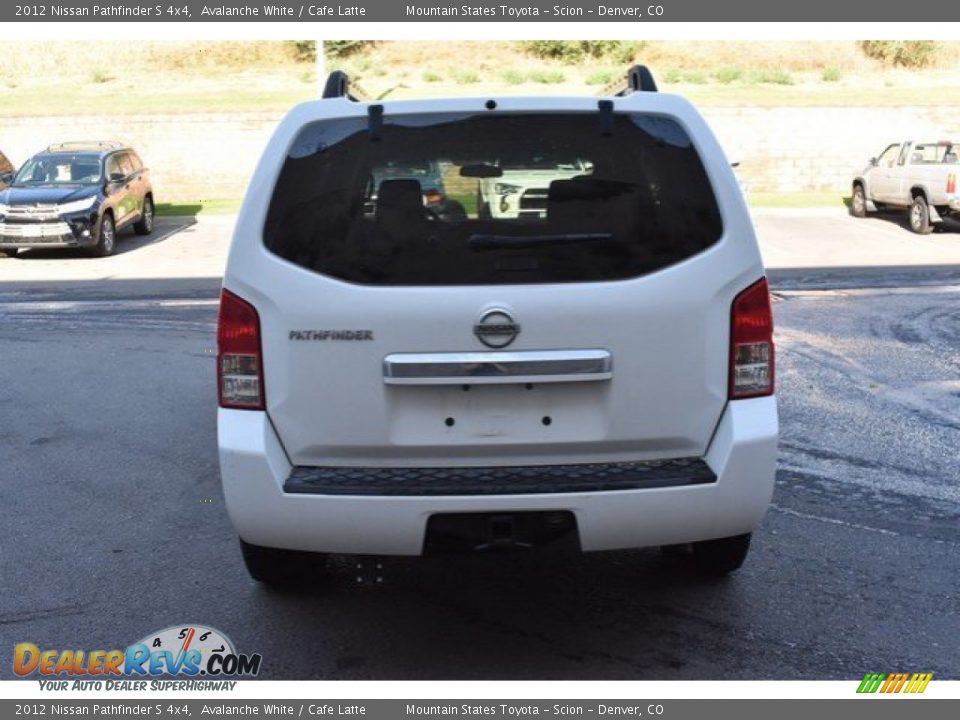 2012 Nissan Pathfinder S 4x4 Avalanche White / Cafe Latte Photo #5