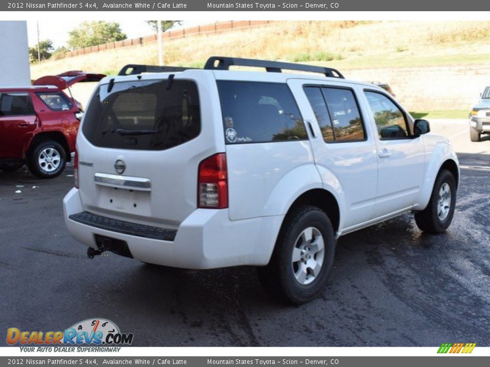 2012 Nissan Pathfinder S 4x4 Avalanche White / Cafe Latte Photo #6