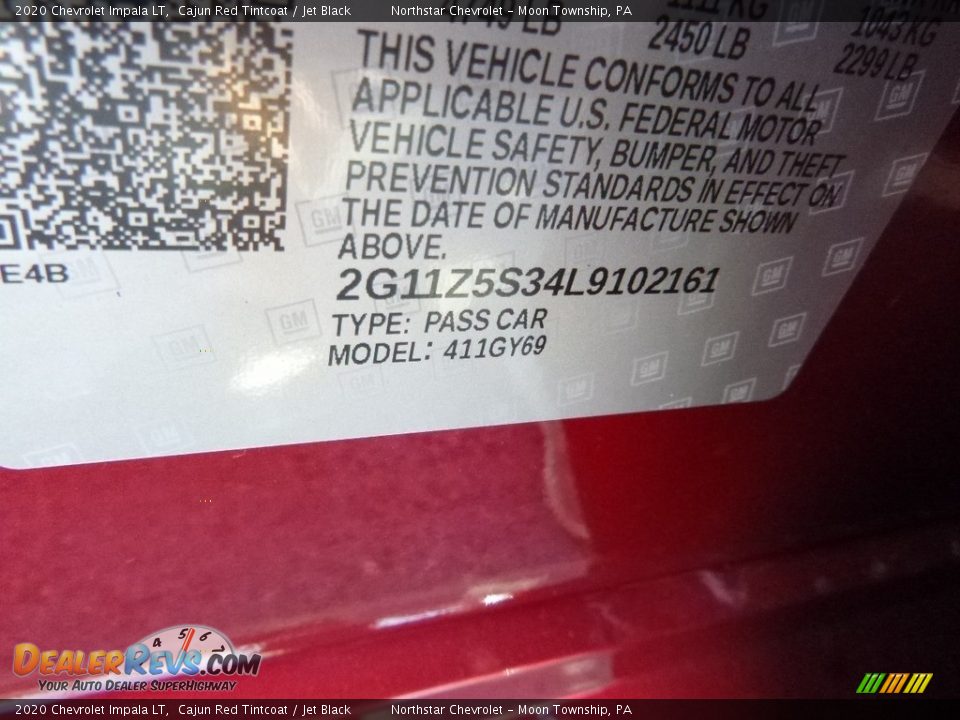 2020 Chevrolet Impala LT Cajun Red Tintcoat / Jet Black Photo #15