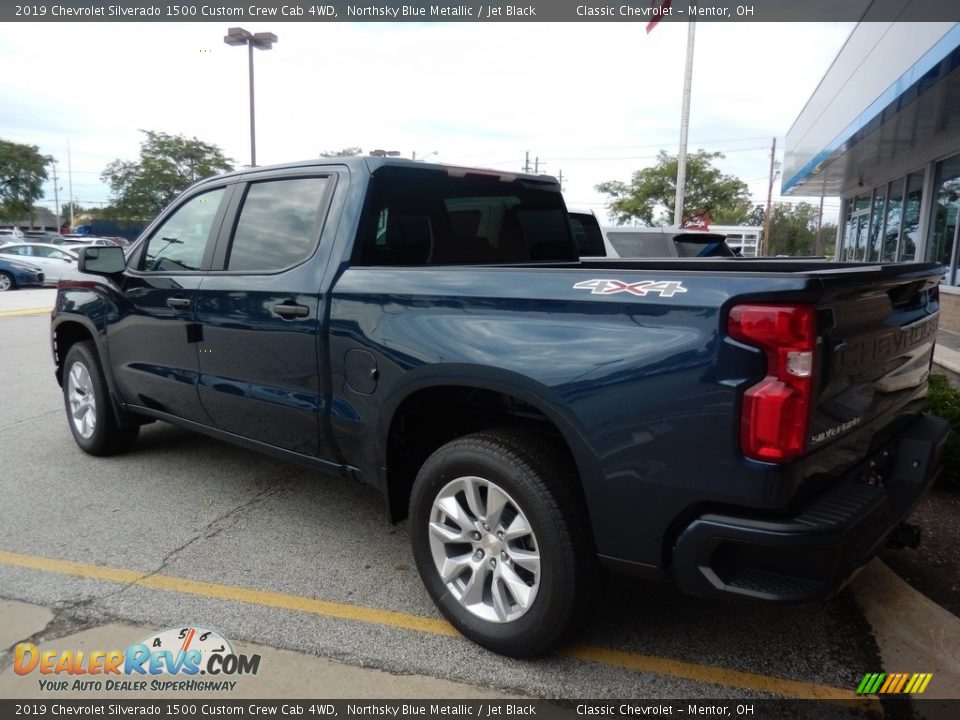 2019 Chevrolet Silverado 1500 Custom Crew Cab 4WD Northsky Blue Metallic / Jet Black Photo #5