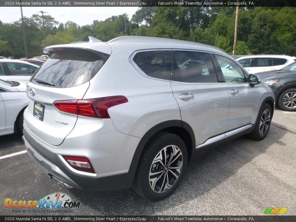 2020 Hyundai Santa Fe SEL 2.0 AWD Shimmering Silver Pearl / Espresso/Gray Photo #2