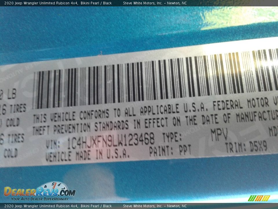 2020 Jeep Wrangler Unlimited Rubicon 4x4 Bikini Pearl / Black Photo #30