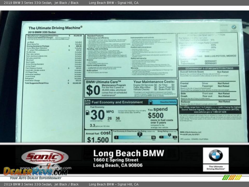 2019 BMW 3 Series 330i Sedan Jet Black / Black Photo #10