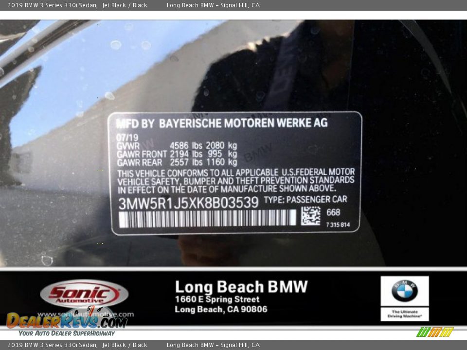 2019 BMW 3 Series 330i Sedan Jet Black / Black Photo #11