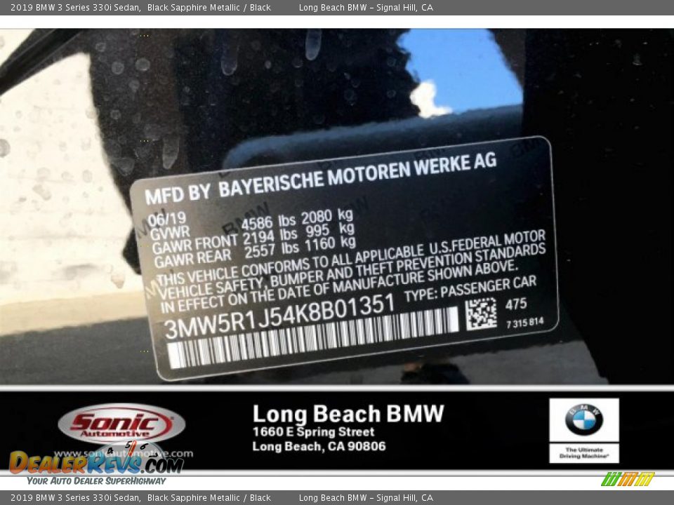 2019 BMW 3 Series 330i Sedan Black Sapphire Metallic / Black Photo #11