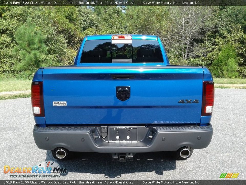 2019 Ram 1500 Classic Warlock Quad Cab 4x4 Blue Streak Pearl / Black/Diesel Gray Photo #7