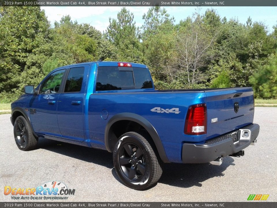 2019 Ram 1500 Classic Warlock Quad Cab 4x4 Blue Streak Pearl / Black/Diesel Gray Photo #8