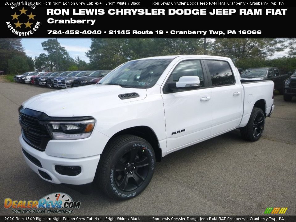 2020 Ram 1500 Big Horn Night Edition Crew Cab 4x4 Bright White / Black Photo #1