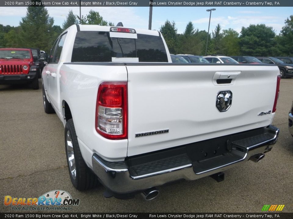 2020 Ram 1500 Big Horn Crew Cab 4x4 Bright White / Black/Diesel Gray Photo #3