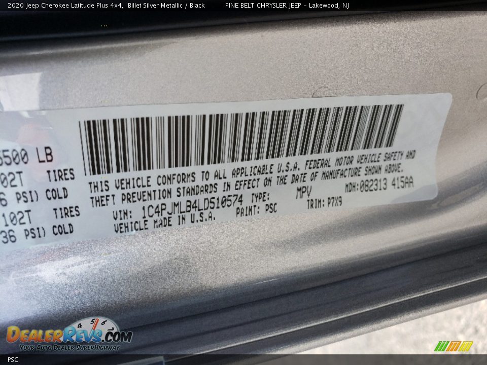 Jeep Color Code PSC Billet Silver Metallic