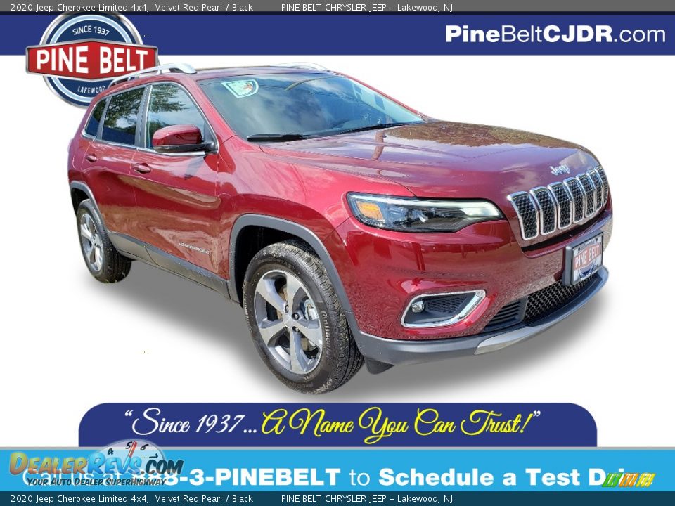 2020 Jeep Cherokee Limited 4x4 Velvet Red Pearl / Black Photo #1