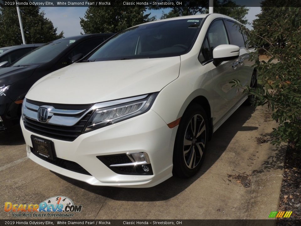 2019 Honda Odyssey Elite White Diamond Pearl / Mocha Photo #1