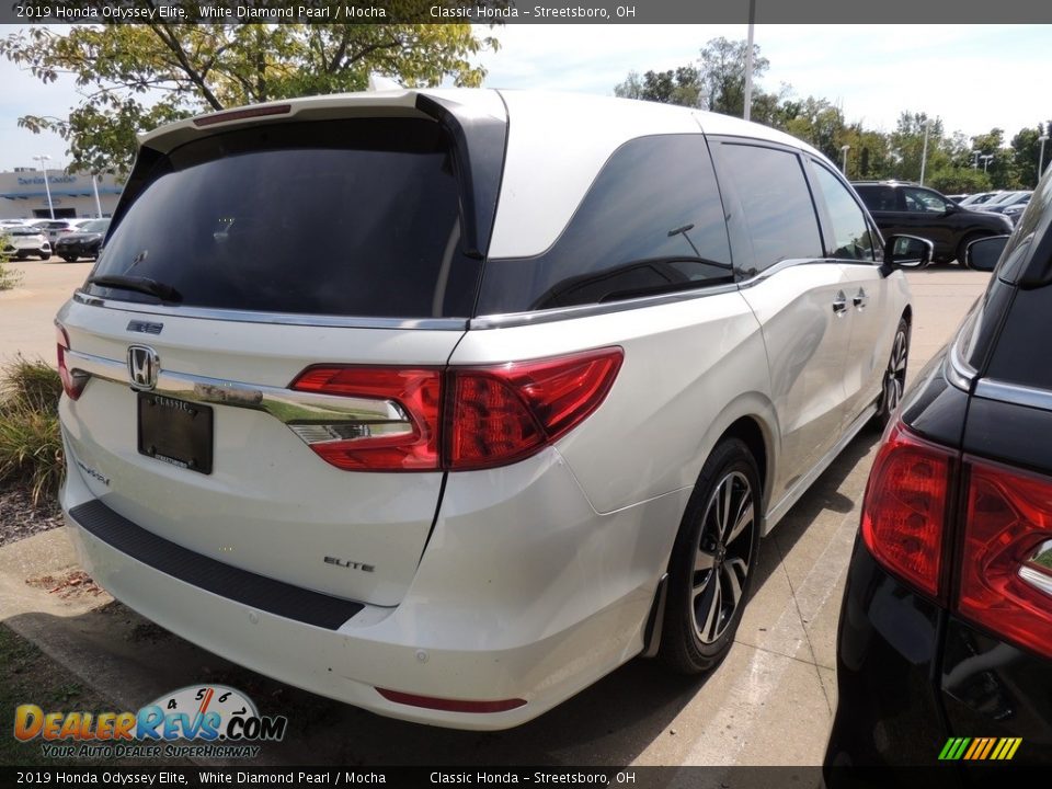 2019 Honda Odyssey Elite White Diamond Pearl / Mocha Photo #4