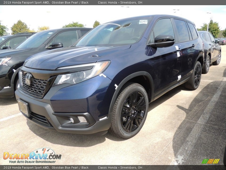 2019 Honda Passport Sport AWD Obsidian Blue Pearl / Black Photo #1