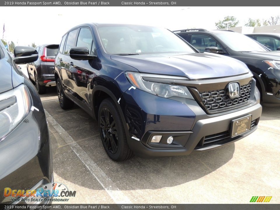 2019 Honda Passport Sport AWD Obsidian Blue Pearl / Black Photo #3