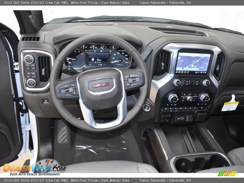 2019 GMC Sierra 1500 SLT Crew Cab 4WD White Frost Tricoat / Dark Walnut/­Slate Photo #8