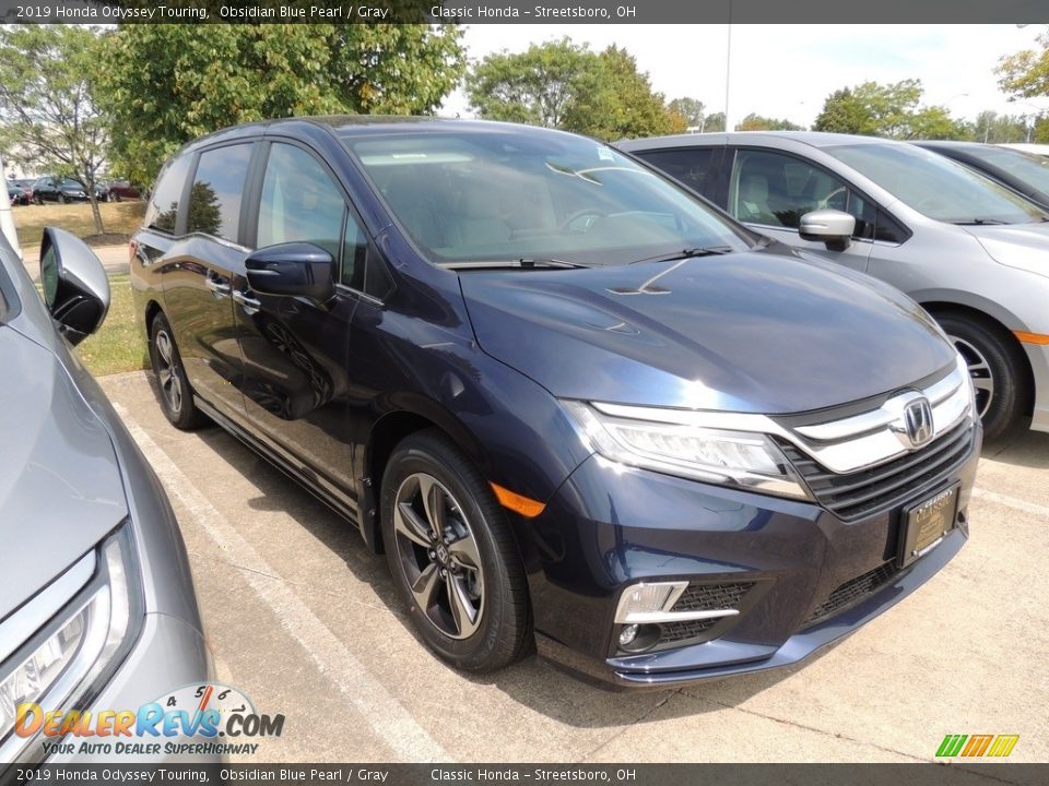 2019 Honda Odyssey Touring Obsidian Blue Pearl / Gray Photo #3