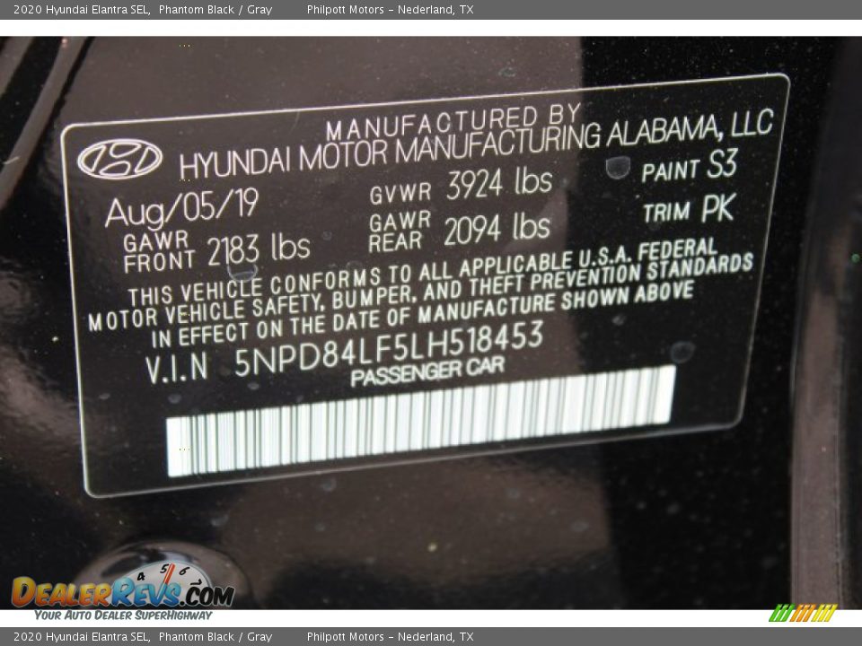 2020 Hyundai Elantra SEL Phantom Black / Gray Photo #24