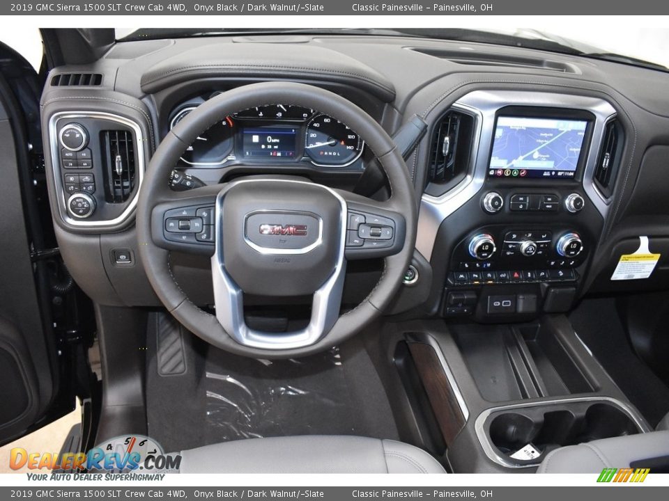 2019 GMC Sierra 1500 SLT Crew Cab 4WD Onyx Black / Dark Walnut/­Slate Photo #8