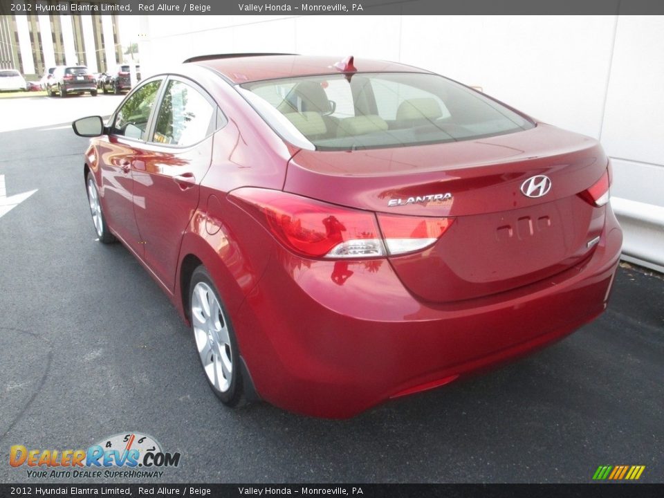2012 Hyundai Elantra Limited Red Allure / Beige Photo #3
