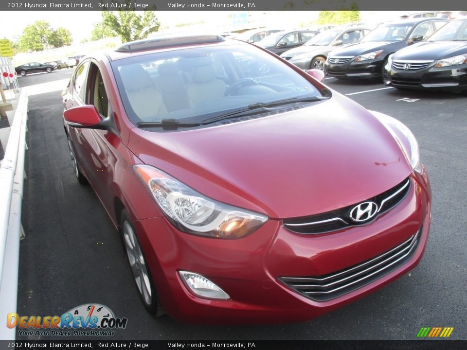2012 Hyundai Elantra Limited Red Allure / Beige Photo #6