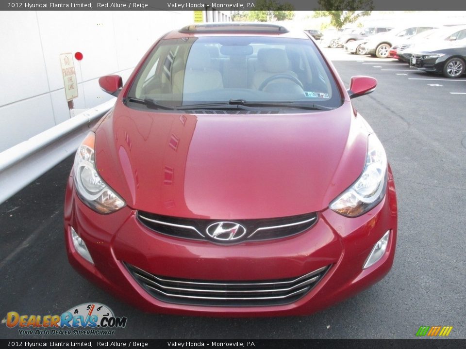 2012 Hyundai Elantra Limited Red Allure / Beige Photo #7