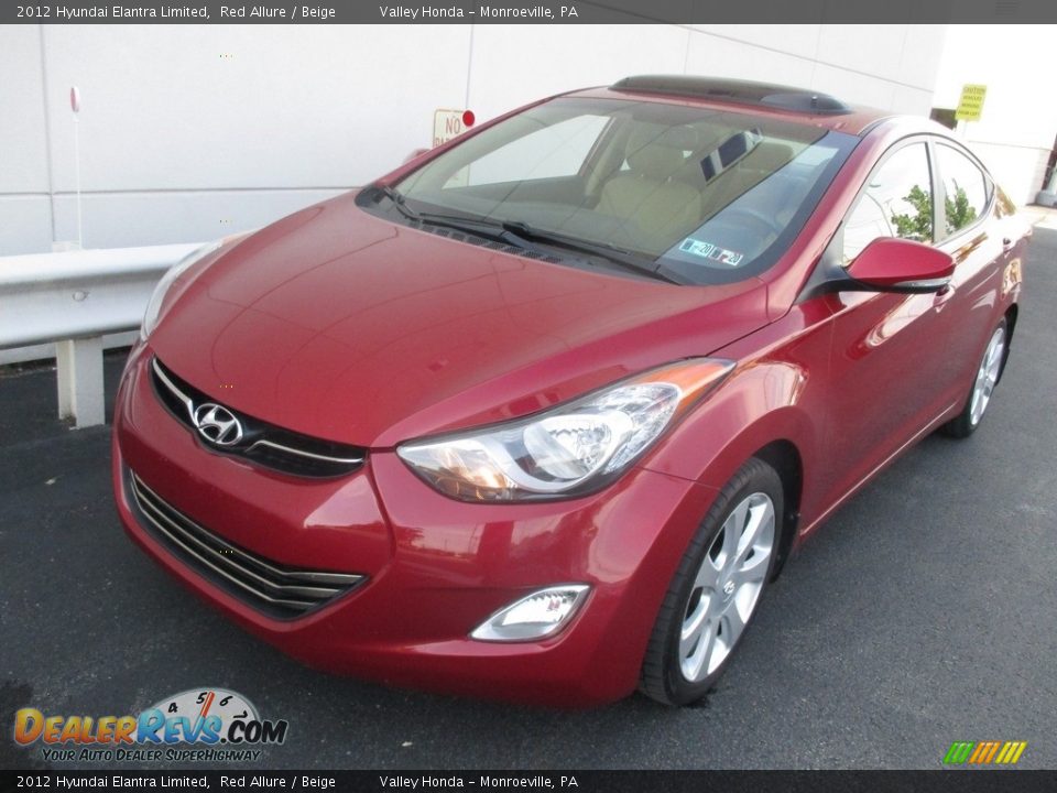 2012 Hyundai Elantra Limited Red Allure / Beige Photo #8