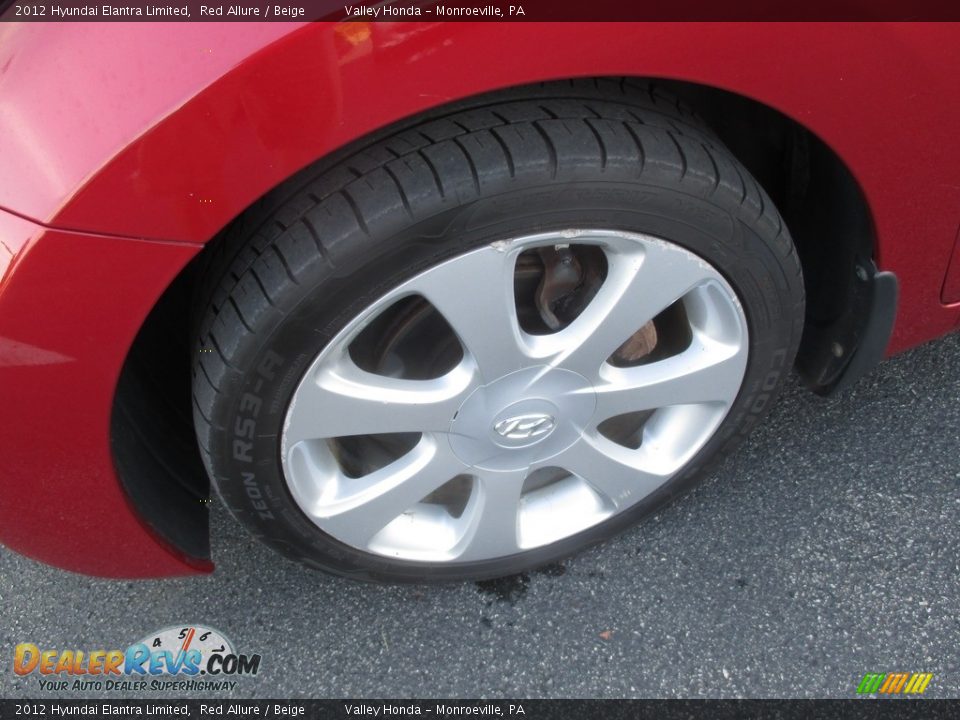 2012 Hyundai Elantra Limited Red Allure / Beige Photo #9