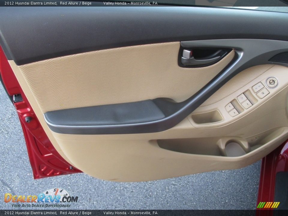 2012 Hyundai Elantra Limited Red Allure / Beige Photo #10