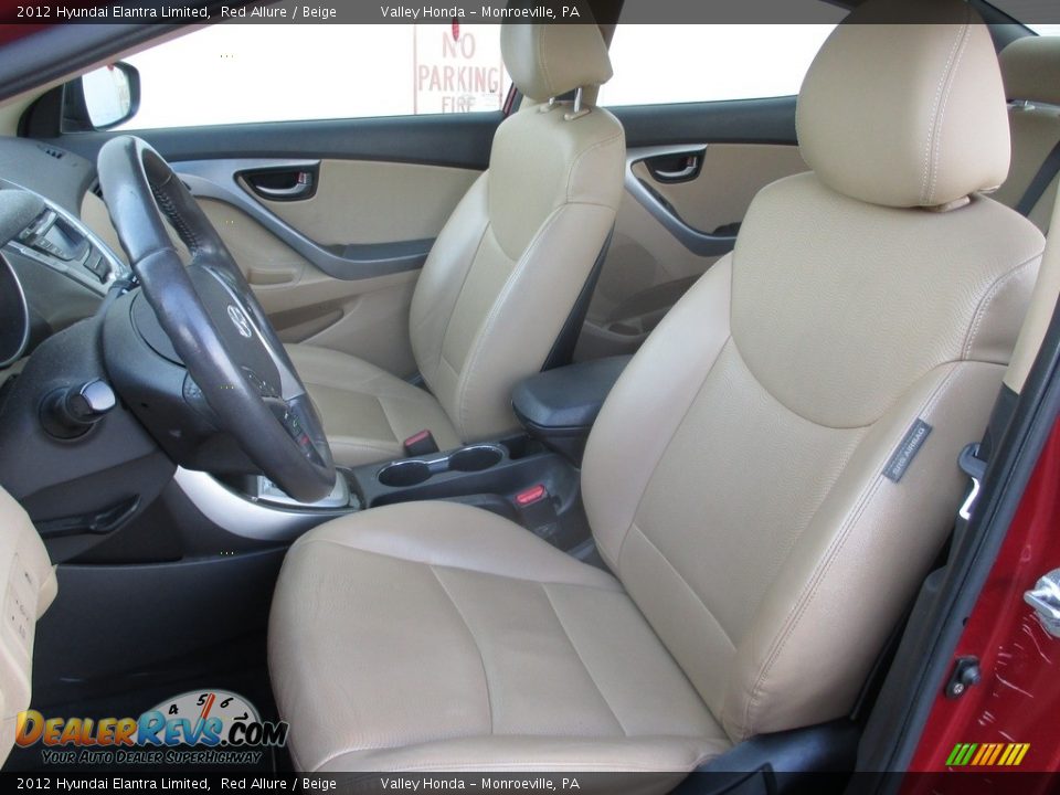 2012 Hyundai Elantra Limited Red Allure / Beige Photo #12