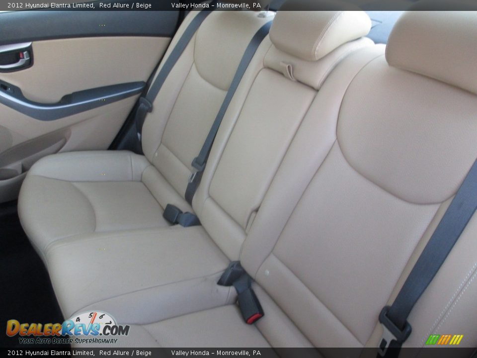 2012 Hyundai Elantra Limited Red Allure / Beige Photo #13