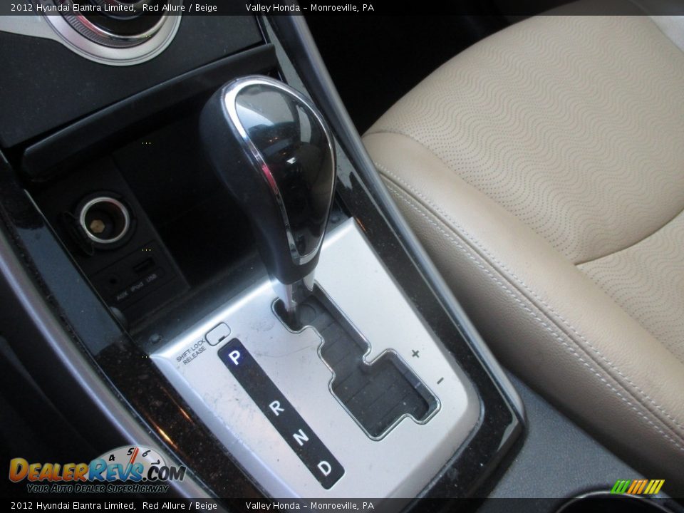2012 Hyundai Elantra Limited Red Allure / Beige Photo #15
