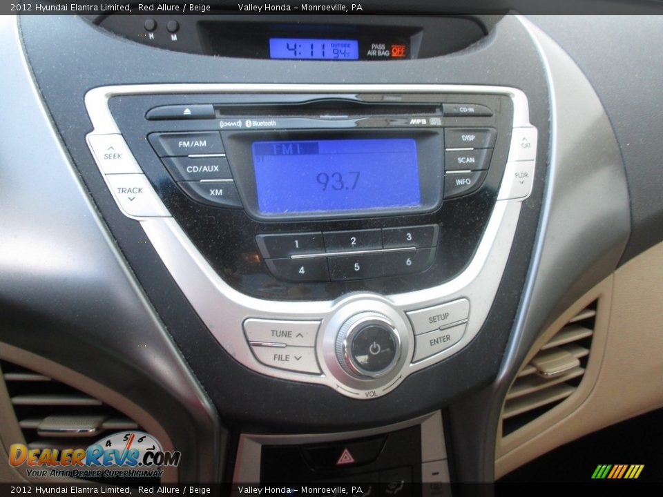 2012 Hyundai Elantra Limited Red Allure / Beige Photo #16