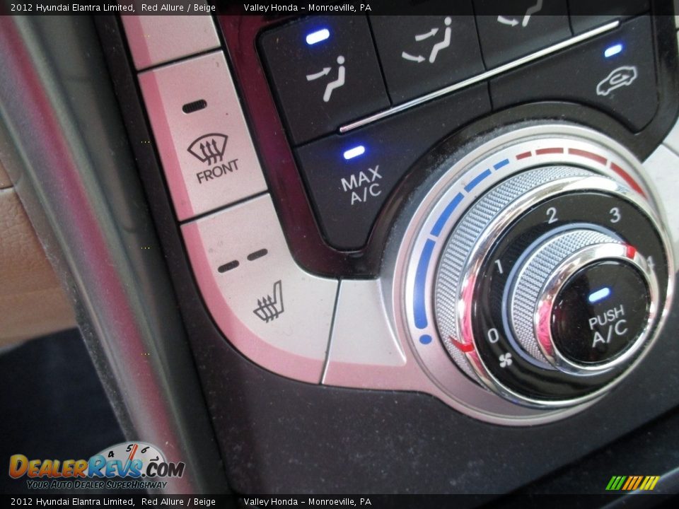2012 Hyundai Elantra Limited Red Allure / Beige Photo #17