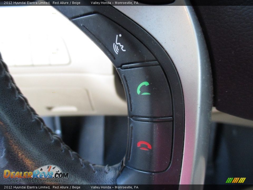 2012 Hyundai Elantra Limited Red Allure / Beige Photo #18