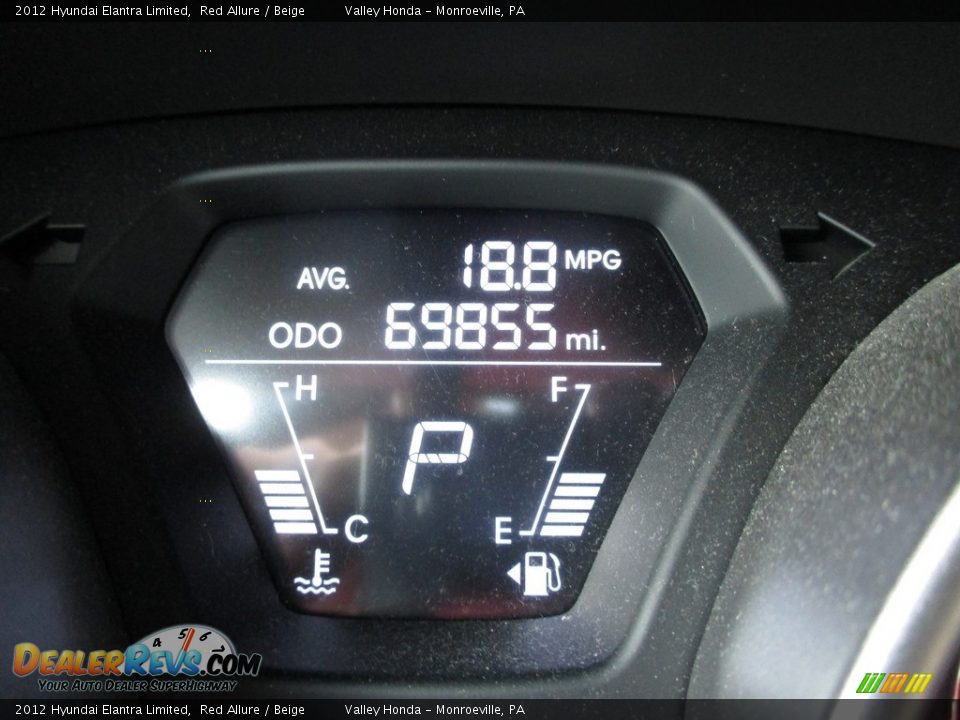 2012 Hyundai Elantra Limited Red Allure / Beige Photo #20