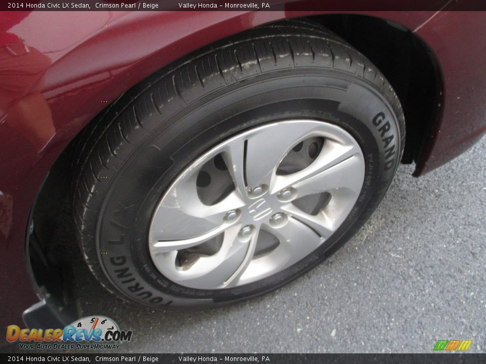 2014 Honda Civic LX Sedan Crimson Pearl / Beige Photo #6