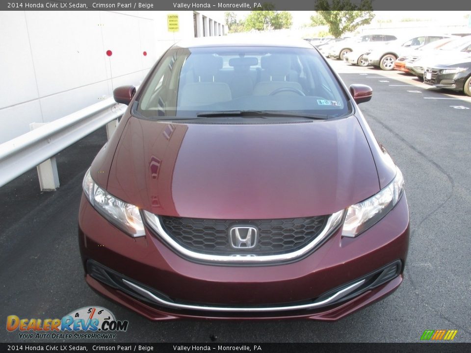 2014 Honda Civic LX Sedan Crimson Pearl / Beige Photo #8