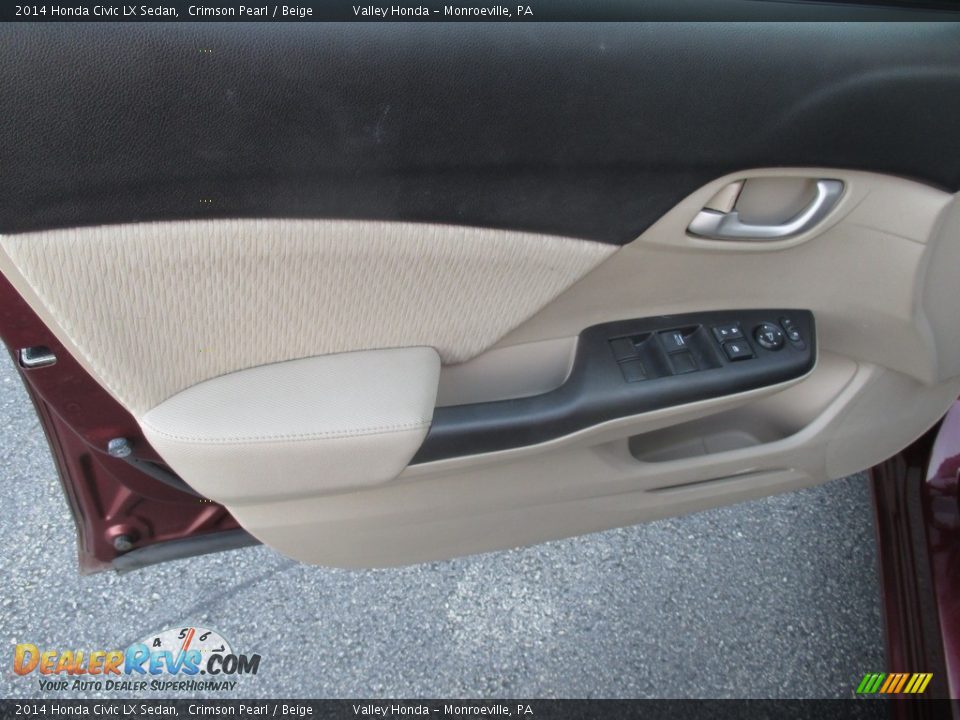 2014 Honda Civic LX Sedan Crimson Pearl / Beige Photo #10