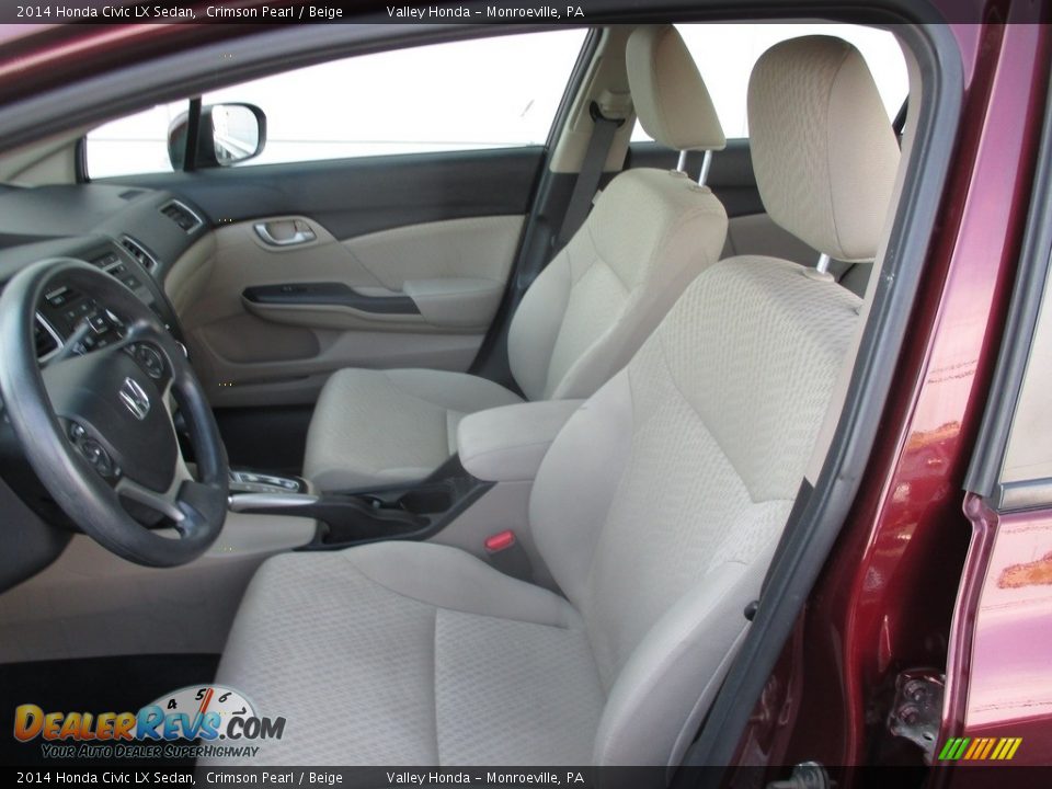 2014 Honda Civic LX Sedan Crimson Pearl / Beige Photo #11