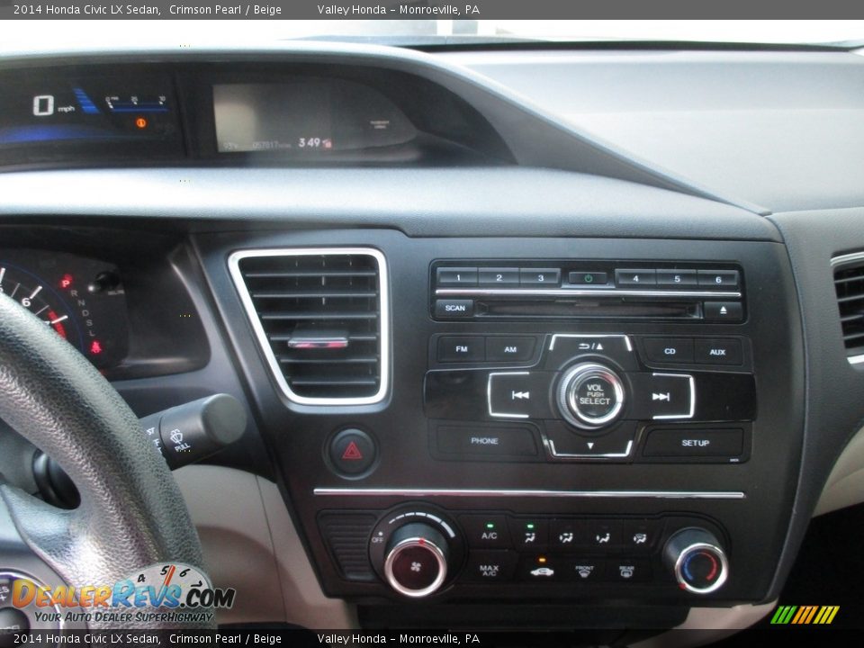 2014 Honda Civic LX Sedan Crimson Pearl / Beige Photo #15