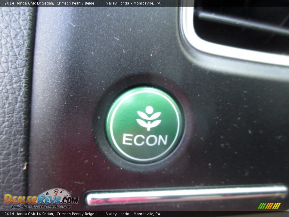 2014 Honda Civic LX Sedan Crimson Pearl / Beige Photo #16