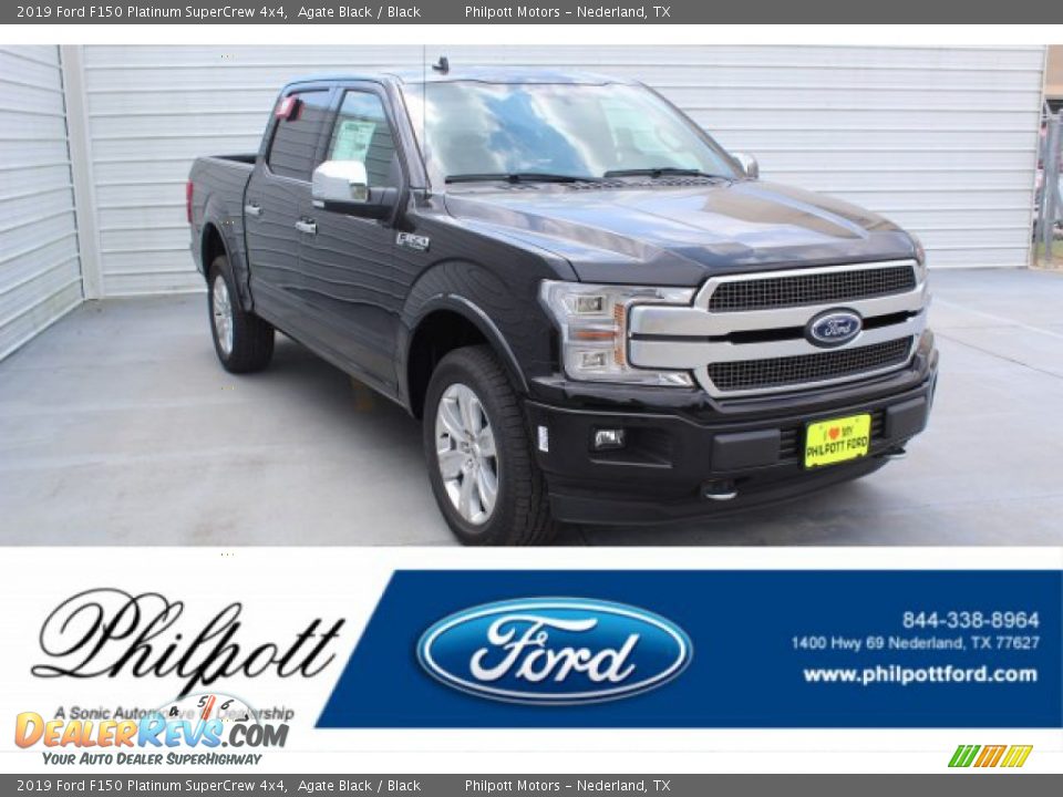 2019 Ford F150 Platinum SuperCrew 4x4 Agate Black / Black Photo #1