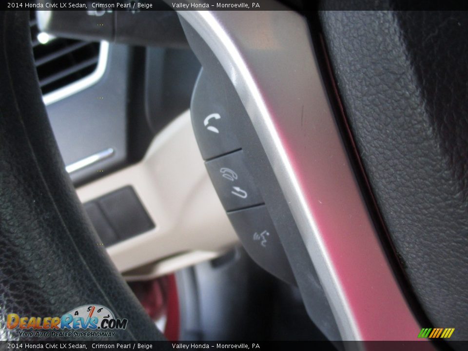 2014 Honda Civic LX Sedan Crimson Pearl / Beige Photo #17